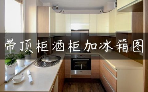 带顶柜酒柜加冰箱图