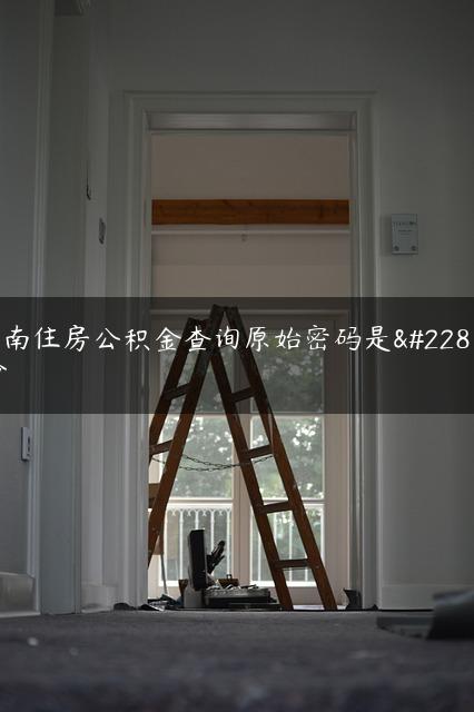 河南住房公积金查询原始密码是多少