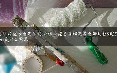 公租房摇号查询系统,公租房摇号查询没有查询到数据是什么意思