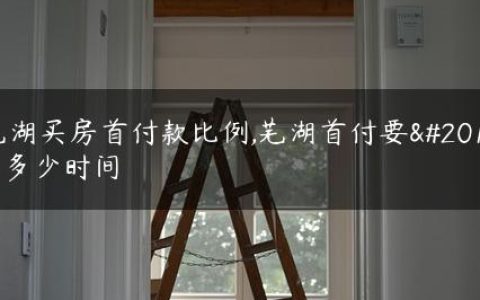 芜湖买房首付款比例,芜湖首付要交多少时间