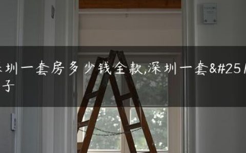 深圳一套房多少钱全款,深圳一套房子